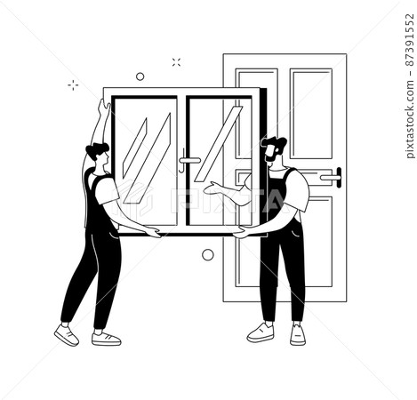 Windows and doors services abstract concept vector illustration. 87391552