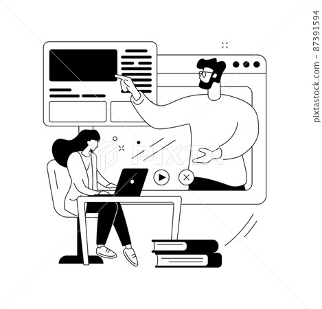 Online workshop abstract concept vector illustration. 87391594