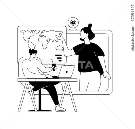 Online tutoring app and software abstract concept vector illustration. 87391595