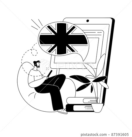 Online language school abstract concept vector... - Stock Illustration ...