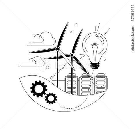 Wind power abstract concept vector illustration. 87391631