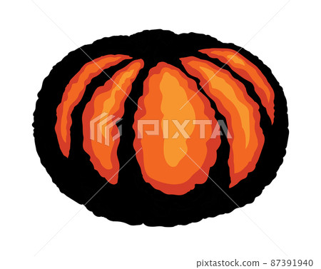 Big yellow mandarin. Vector drawing Big yellow mandarin. Vector drawing 87391940