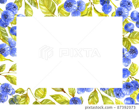 Blueberry frame. Watercolor plants for card, invitation Blueberry frame. Watercolor plants for card, invitation 87392073