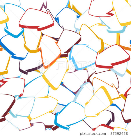 Colored arrows in different direction. Seamless pattern. Vector illustration. 87392458
