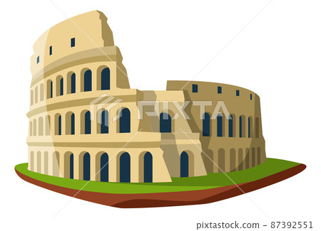 Ancient Rome landmark. Italian culture symbol. Colosseum icon 87392551