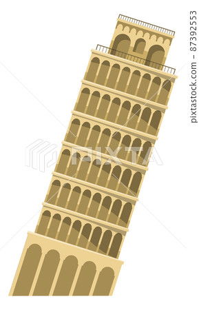 Leaning old tower. Ancient stone building. Pisa landmark 87392553