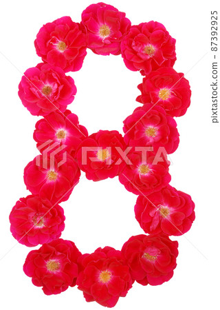 Number eight laid out by roses Number eight laid out by roses 87392925