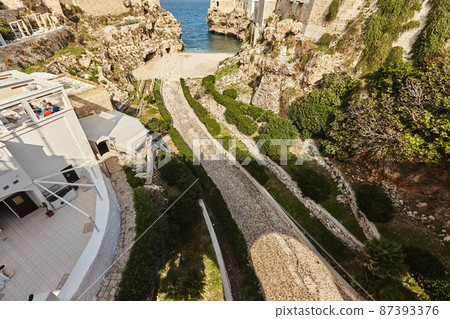 Beautiful scenery of Polignano a Mare, town in the province of Bari, Puglia. Beautiful scenery of Polignano a Mare, town in the province of Bari, Puglia. 87393376