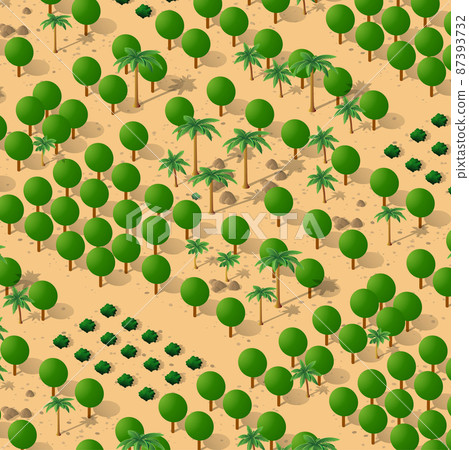 Forest desert pattern background trees desert isometric repeating Forest desert pattern background trees desert isometric repeating 87393732