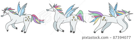 unicorns fabulous animals with wings and horns new 87394077