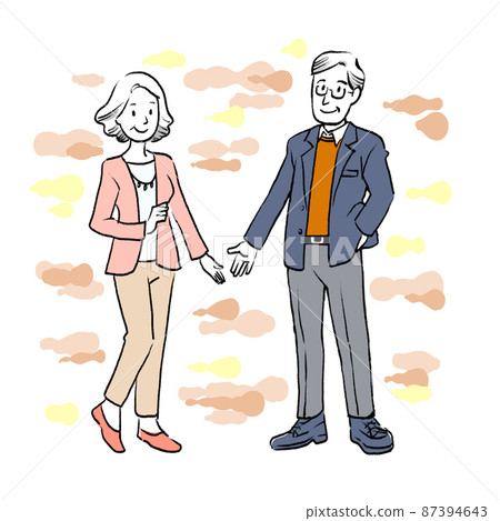 享受時尚的高級男女插圖 87394643
