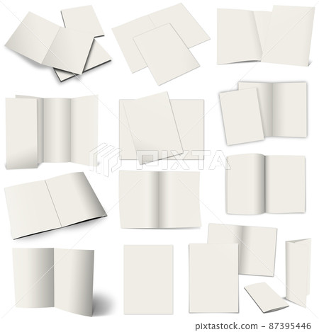 Thirteen white brochures for layouts and presentation design. Thirteen white brochures for layouts and presentation design. 87395446