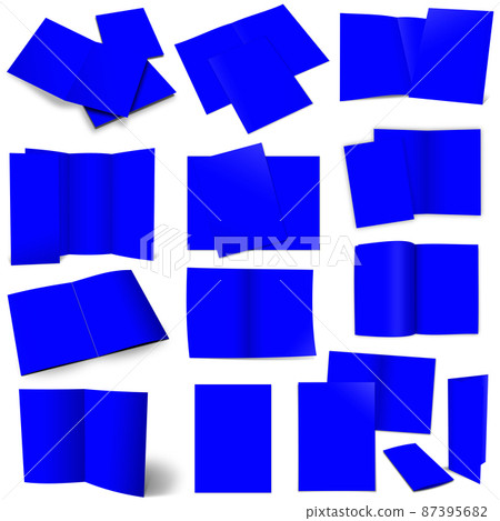 Thirteen blue brochures for layouts and presentation design. Thirteen blue brochures for layouts and presentation design. 87395682