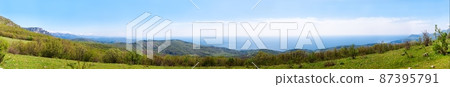 Panorama of the Dimerdzhi mountain, Crimea, Ukraine.  87395791