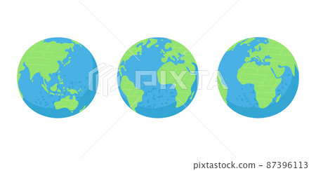 Illustration of the earth Vector material of the earth seen from multiple angles 87396113