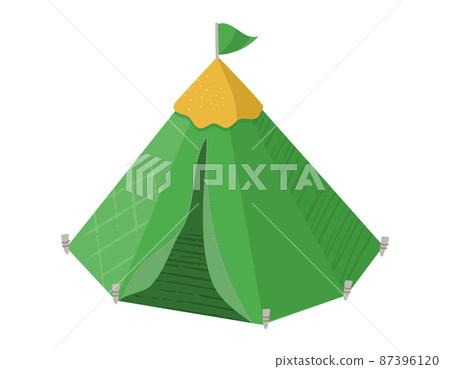 Green tent illustration vector material Green tent illustration vector material 87396120