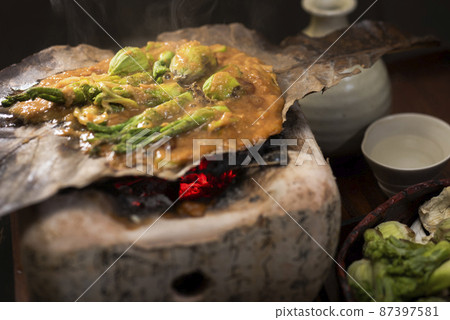 保葉味噌烤春季野菜的保葉高山鄉土料理 87397581