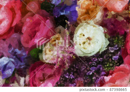 Abstract beautiful oil painting rose flower 87398665
