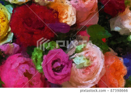 Abstract beautiful oil painting rose flower Abstract beautiful oil painting rose flower 87398666