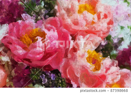 Abstract beautiful oil painting rose flower Abstract beautiful oil painting rose flower 87398668