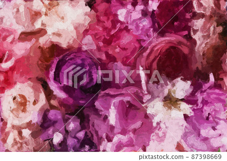 Abstract beautiful oil painting rose flower 87398669
