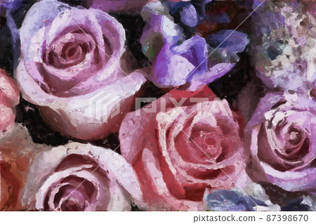 Abstract beautiful oil painting rose flower Abstract beautiful oil painting rose flower 87398670
