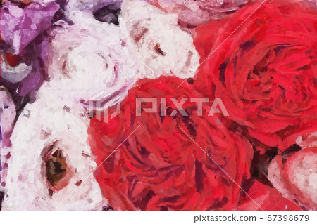 Abstract beautiful oil painting rose flower Abstract beautiful oil painting rose flower 87398679