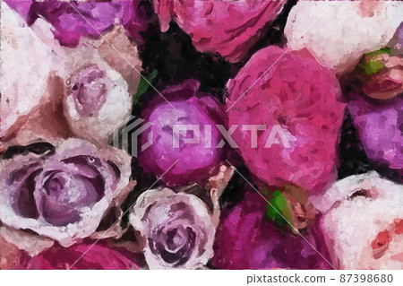 Abstract beautiful oil painting rose flower Abstract beautiful oil painting rose flower 87398680
