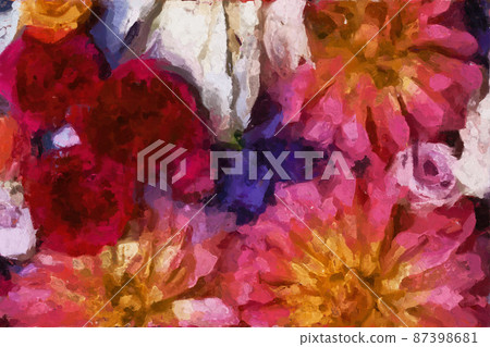 Abstract beautiful oil painting rose flower 87398681