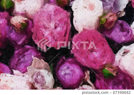 Abstract beautiful oil painting rose flower Abstract beautiful oil painting rose flower 87398682