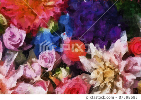 Abstract beautiful oil painting rose flower Abstract beautiful oil painting rose flower 87398683