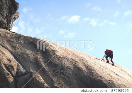 他是一名攀岩運動員。 87398995