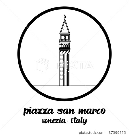 Circle Icon line Piazza San Marco. vector illustration 87399553