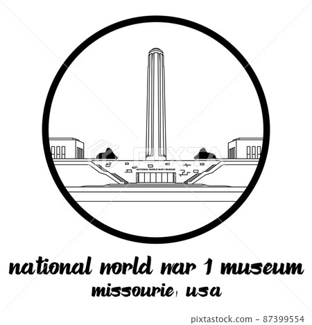 Circle Icon line National World War 1 Museum. vector illustration Circle Icon line National World War 1 Museum. vector illustration 87399554