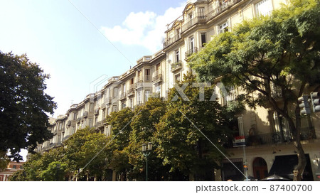 View of Apartment Facades in French Neoclassical style, Buenos Aires, Argentina 87400700