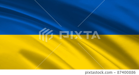 烏克蘭國旗絲綢背景 87400886