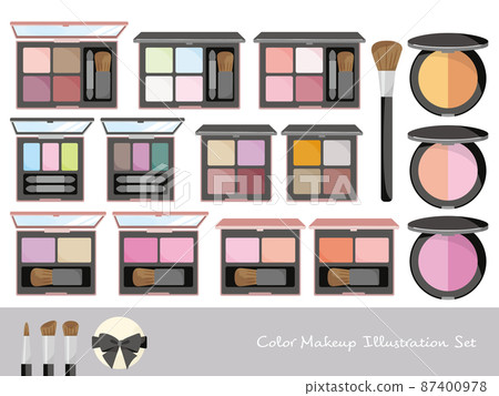 Color variation illustration material set for eye shadow and blush 87400978