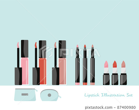 Lip color variation illustration material set 87400980