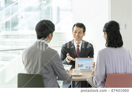 Middle-aged couple and salesman shooting cooperation "LINK FOREST" 87401060
