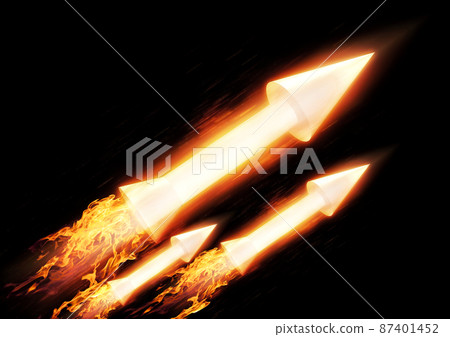 Illustration of a launched rocket missile Illustration of a launched rocket missile 87401452
