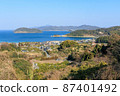 山口縣 Suooshima 鎮由良區的風景從橘子路 87401492