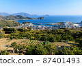 山口縣 Suooshima 鎮東上野所地區的風景從橙路 87401493