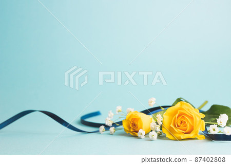 Father's Day yellow rose flower background material 87402808