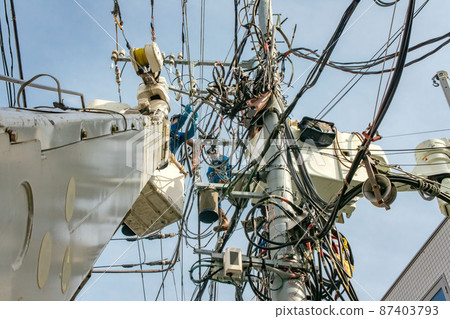 Telegraph pole replacement work 87403793