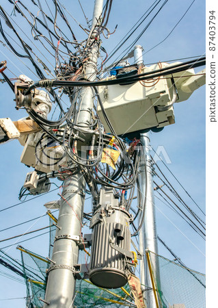 Telegraph pole replacement work 87403794