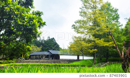 台灣，森林，高山湖泊，明池，遊客中心，台湾、森、山の湖、明志、ビジターセンター、Ming Chi, 87403901