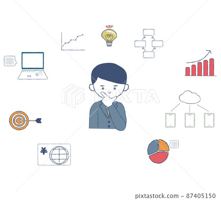 A salaryman who grasps needs from data and flashes 87405150