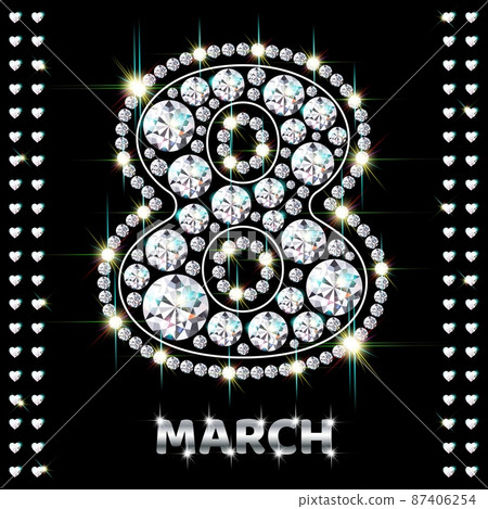 Number 8 bright diamonds vector realistic womans day eps10 Number 8 bright diamonds vector realistic womans day eps10 87406254