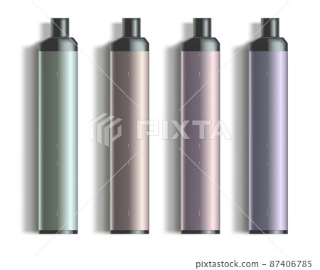 Vape pen realistic vector set of different colors 87406785