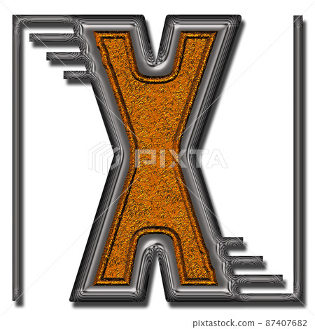 3D render of double metal alphabet letter 3D render of double metal alphabet letter 87407682